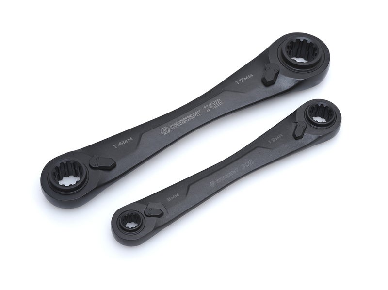 Crescent 2 Piece X6 4-in-1 Black Oxide Spline Ratcheting Metric Wrench Set - CX6DBM2 - Image 2